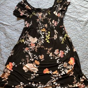 H&M black floral Maternity Dress